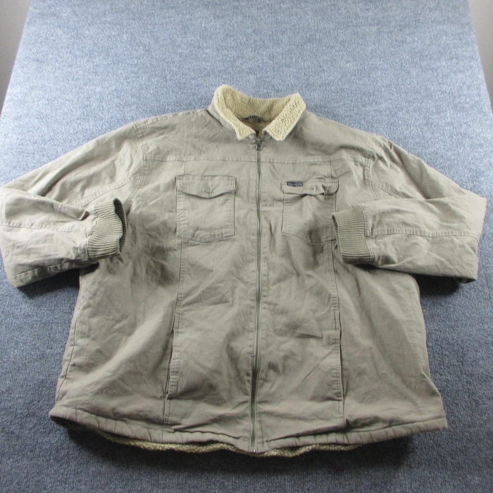 Wrangler Jacket Mens 3XL Beige Canvas Sherpa Lined Full Zip ATG Outdoor Workwear